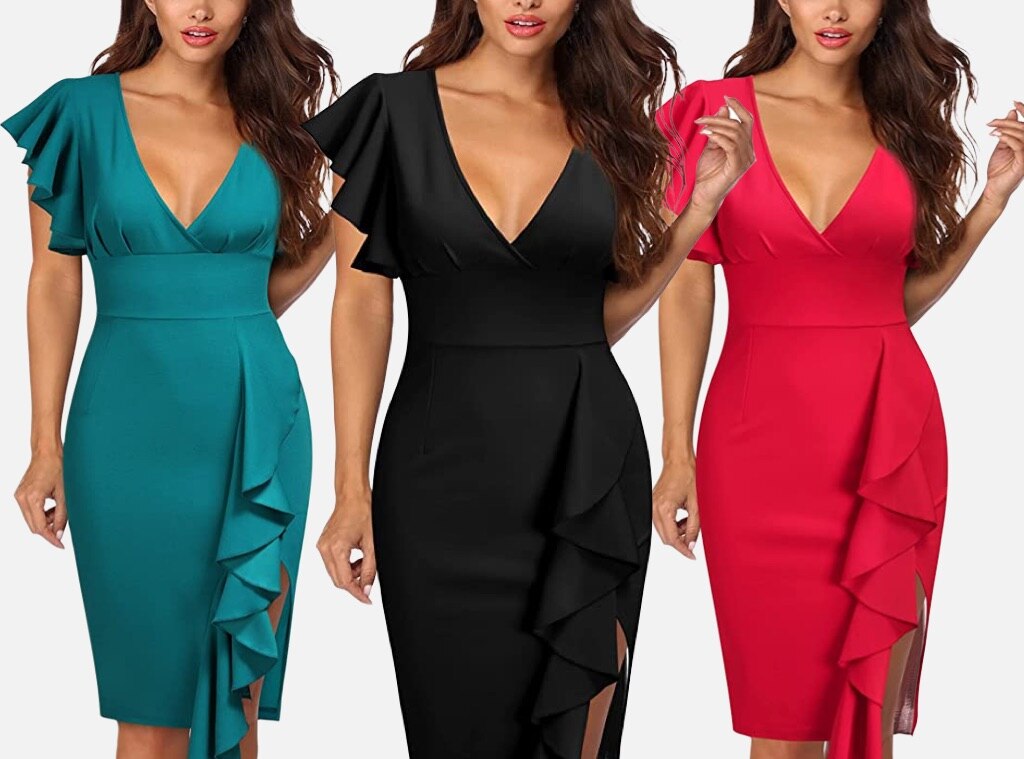 This $42 Deep V-Neck Cocktail Dress Has ...